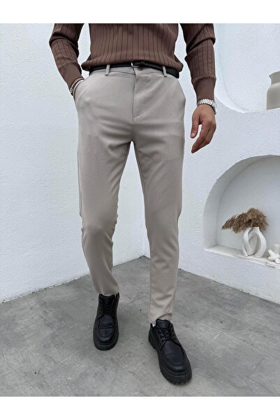thefreemen Slimfit Likralı Kumaş Pantolon Bej