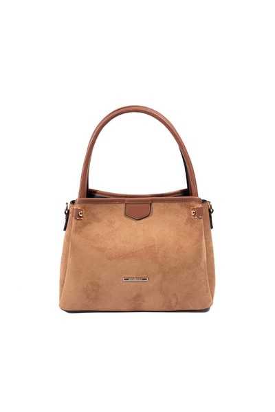 Silver Polo Silver & Polo Sp1254 Women's Handbag Suede Tan