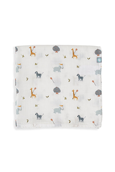 Funna Baby بطانية - حديقة الحيوان - أزرق - 120 × 120 سم