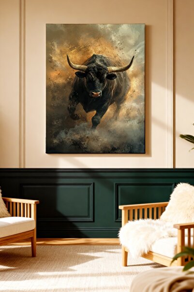 ART NEST DEKOR KIZGIN BOĞA DESENLİ CANVAS TABLO