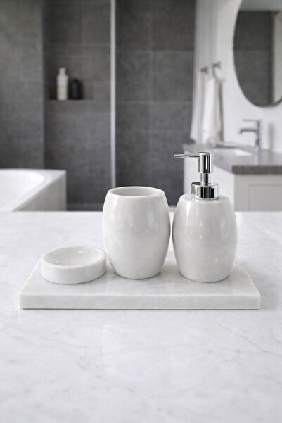 zekmar home stone White 4-Piece Bathroom Set