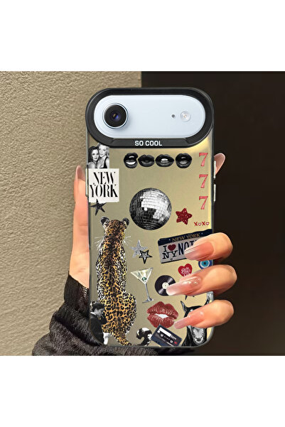 Caseji غطاء هاتف متوافق مع آيفون 17 إير، مقاوم للأوساخ، مزين بنمط كرة الديسكو...