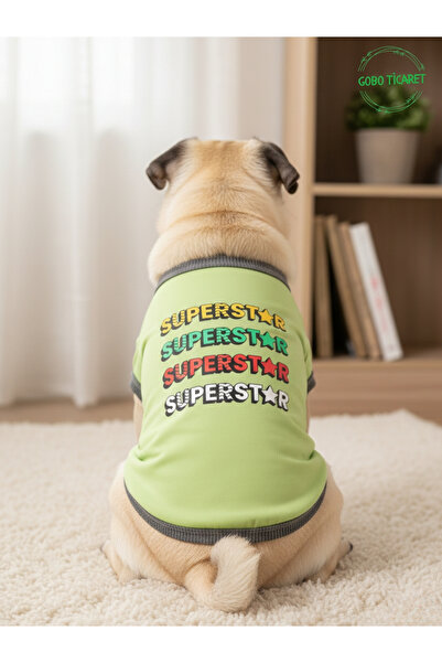 Gobo Superstar Patterned Cat and Dog Outfit – Colorful Cute Pet T-Shirt Dress...