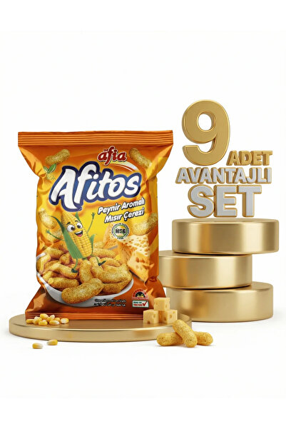 Afia Afitos Cheese Flavored Corn Chips 9X50 Gr