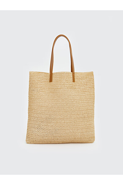 LC Waikiki حقيبة شاطئ نسائية من القش