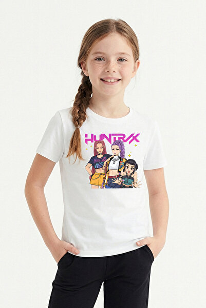 Baskılı Kız Çocuk Kısa Kollu Tişört B22