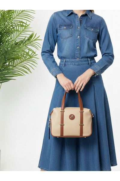 Çanta Trend Miami Polo Women's Zippered Adjustable Strap Gold Accessory Inner...