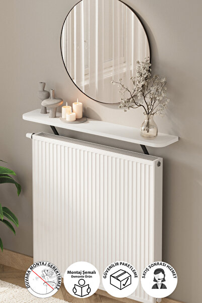 Bofigo Petek Üstü Raf Kalorifer Peteği Rafı Duvar Rafı Uçan Raf Dresuar 91 Cm...