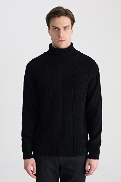 D'S Damat Ds Damat Regular Fit Black Sweater