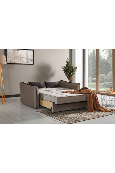 Meşe Home Santiago Prime Modern Bazalı ve Yatak Olabilen Granür Süngerli Çekyat