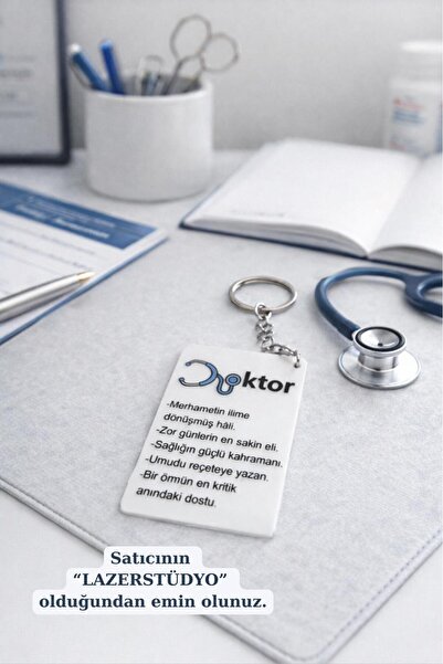 Lazerstüdyo Doktor Hediyeliği Tıp Bayramı Anahtarlık