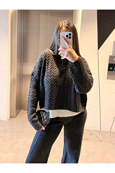 Labien Butik Saç Örgülü Premium Takım - Siyah Standart Beden
