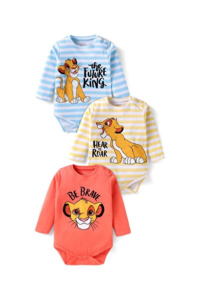 Babyhug Disney طقم ملابس أطفال محبوكة بأكمام طويلة بتصميم الأسد الملك ومخططة،...