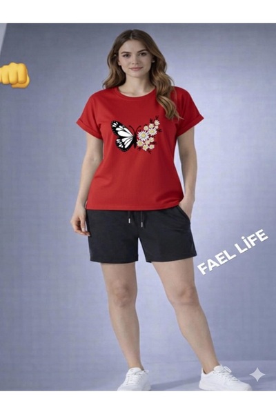 FAEL LİFE Girls'/Boys' Loose Fit T-Shirt and Shorts Set with Butterfly Daisy ...