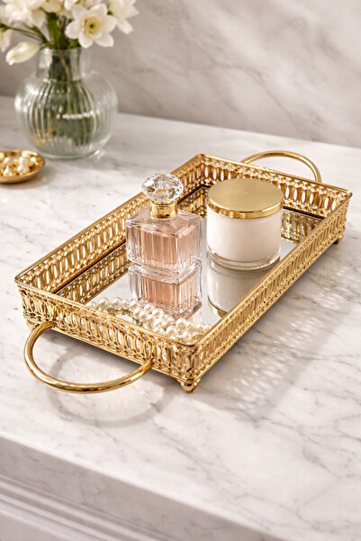 Arline GOLD AYNALI TEPSİ / SUNUMLUK SÖZ TEPSİSİ