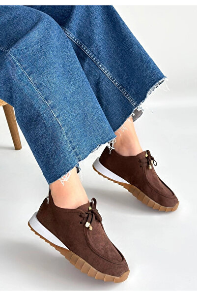 ARMÜZ Sier Brown Suede Lace-Up Sneakers