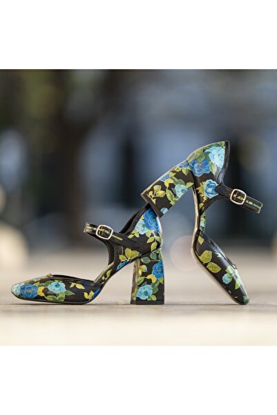 CONDUR by alexandru Women's Shoes with Thick Heels Baccarat Blur Flowers