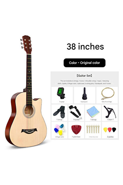 Arabest 38 Inch Acoustic Guitar, Beginner Set with 11 Accessories, Tuner and ...