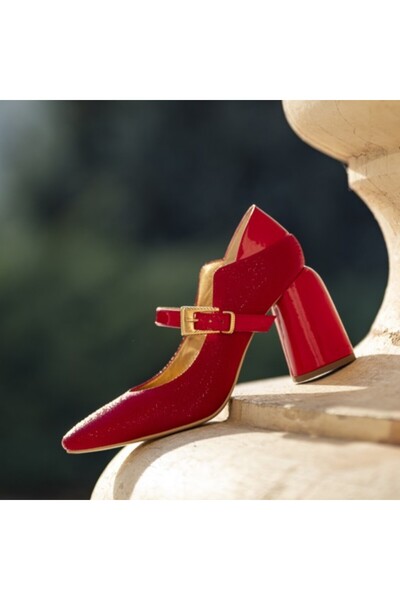 CONDUR by alexandru Women's Shoes With Thick Heels Maribel Red