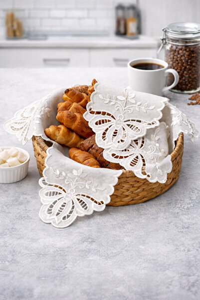 Prive Home Delik İşi Ekmek Örtüsü