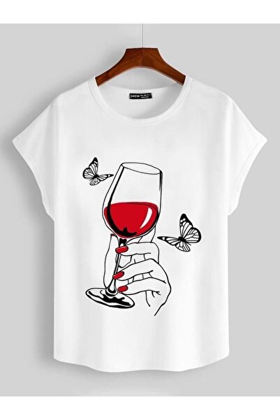 PENTHİLUS تي شيرت مطبوع عليه نص - رقبة دائرية، أكمام قصيرة، كاجوال