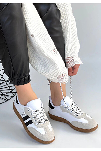 ARMÜZ Zerti White Leather Lace-Up Sports Shoes