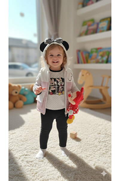 DİĞER1111 Kız Bebek 3’lü Takım – Yelek + Body + Tayt