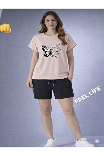 FAEL LİFE Girls'/Boys' Loose Fit T-Shirt and Shorts Set with Butterfly Daisy ...