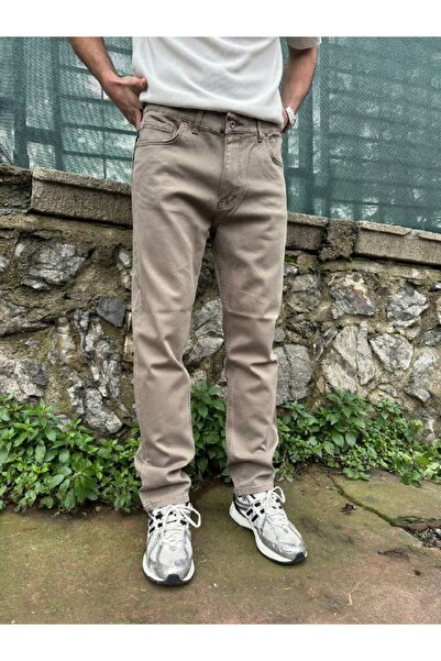 DENIMLAND Erkek Denim Battal Klasik Kot Normal Bel Düz Paça Likralı Jean