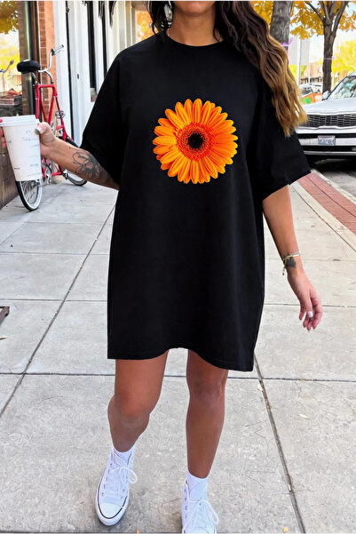 Pink Sky Γυναικείο βαμβακερό κοντομάνικο φόρεμα με λαιμόκοψη σε σχήμα ποδηλάτ...