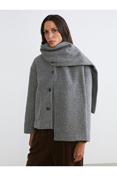LC Waikiki Özmarka New Season Women's Cashmere Jacket with Scarf