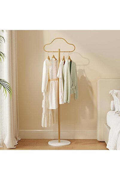 Arabest Golden Metal Coat Rack, Modern Cloud Design Stand with Heavy Marble B...