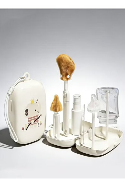 Generic مجموعة فرشاة تنظيف زجاجات الأطفال المكونة من 5 قطع، مصنوعة من السيليك...