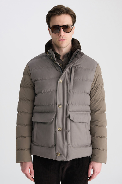 D'S Damat Ds Damat Regular Fit Mink Plain Coat