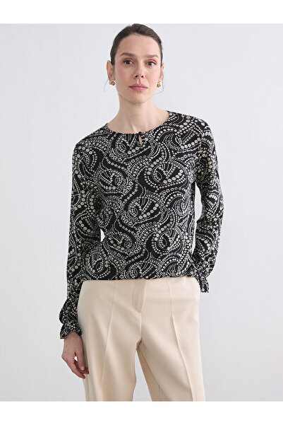 LC Waikiki Peak New Season Crew Neck Patterned Blouse