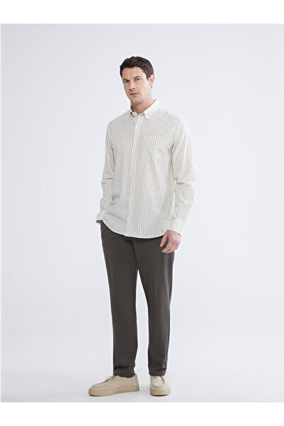 LC Waikiki Regular Fit Striped Men's Linen Blend Shirt
