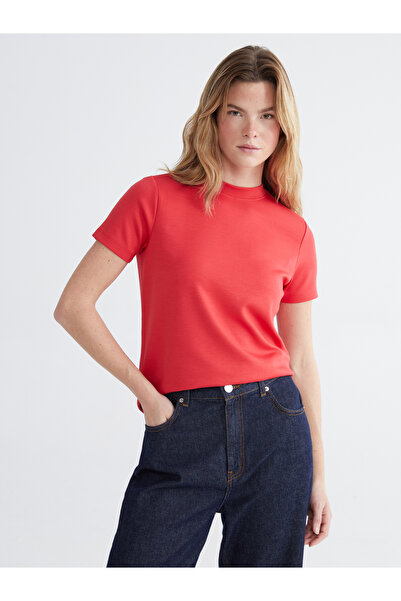 LC Waikiki Tricou de damă cu atingere moale și guler ridicat