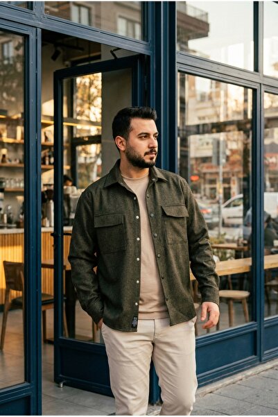 bombe Men's Seasonal Sporty Cut Coat with Snap Buttons Casual Scuba Jacket Shirt