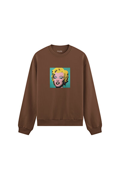 The Lucid Lab Andy Warhol / Marilyn Monroe Blue Oversize Sweatshirt - Brown