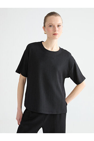 LC Waikiki Tricou de damă cu guler rotund și textură