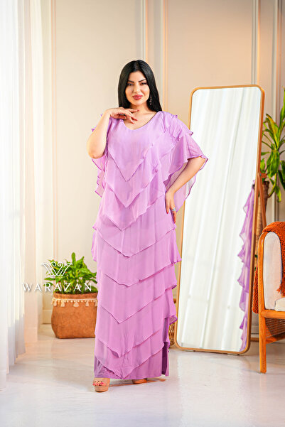 Warazan Eid evening dress with a layered design