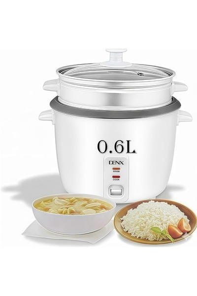 Primo Denx DX2085 Electric Rice Cooker 0.6L 3-in-1 Cook, Steam & Keep Warm – ...