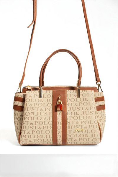 Just Polo Women's Lock Detailed 3-Compartment Long Strap Hand & Shoulder Bag ...