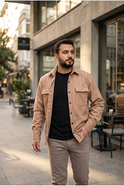 bombe Men's Seasonal Sporty Cut Coat with Snap Buttons Casual Scuba Jacket Shirt