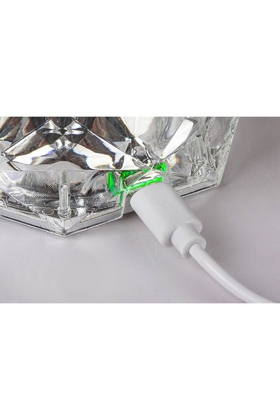 ZanaCasei Lampă de masă LED RGB cu control tactil și telecomandă, 1,5 W, reîncărcabilă, transparentă