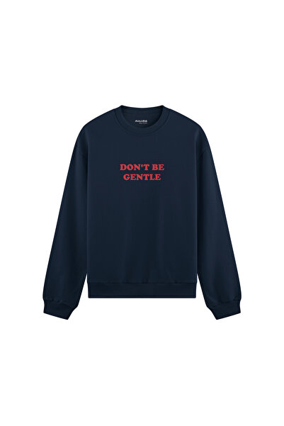 The Lucid Lab Don'T Be Gentle Oversize Sweatshirt - Navy Blue