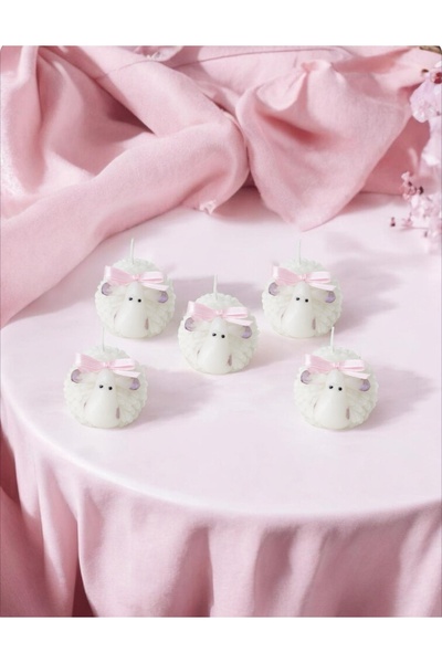 rudemcandle 5’li Kuzu Figürlü Mum Seti – El Yapımı Dekoratif Kokulu Mum (Bebe...