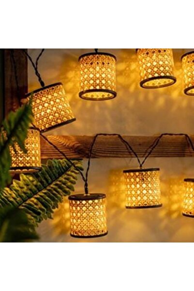 OEM Solar Garland with Plastic Lanterns Rattan Model Warm White Light 3.8 cm ...