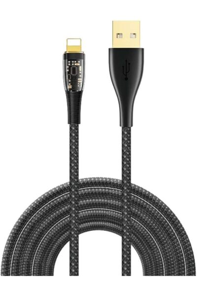 The Bros كابل USB إلى Lightning - كابل شفاف مضفر من النايلون بطول 1.2 متر