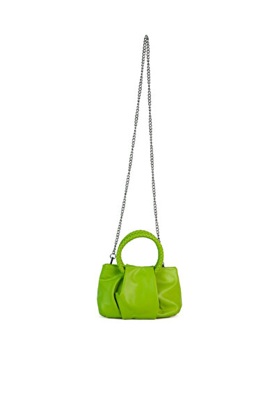 london Rag Women Faux Leather Soft Handbag in Lime Green